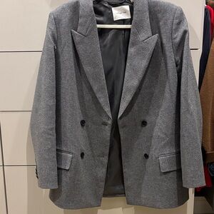 Wilfred Gray Double-Breasted Blazer